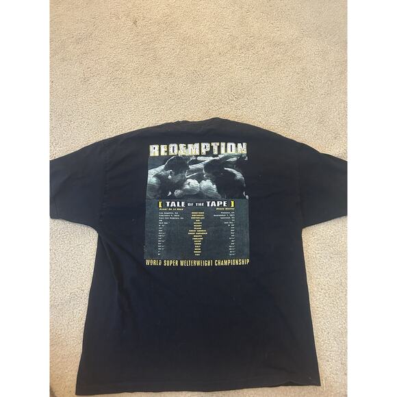 Vintage Oscar De La Hoya Tshirt Be Shane Mosley 2 Double Sided XXL Ripped Tag - Picture 3 of 5